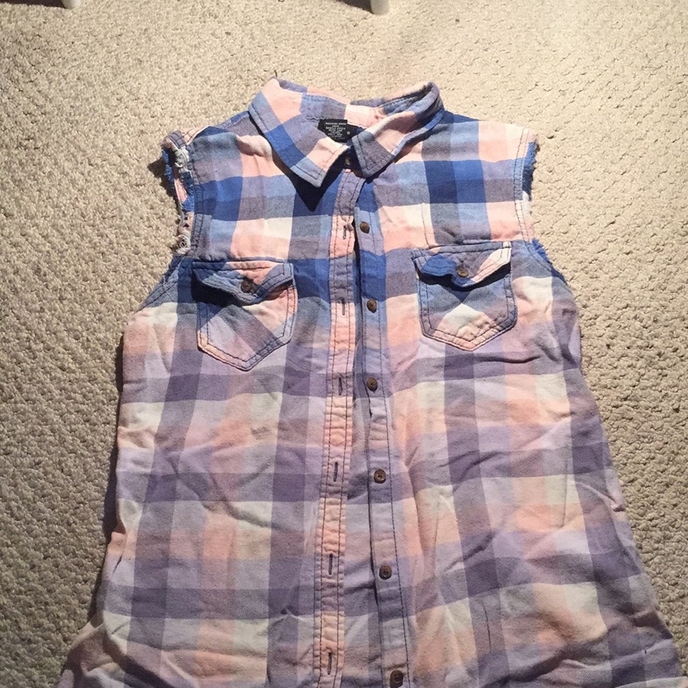 Orange and blue flannel
